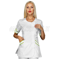 ISACCO CASACCA BABILONIA BIANCO + MELA 65% POLYESTER  35% COTTON