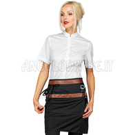 ISACCO GREMBIULE LEONIDA NERO + PELLE CUOIO 100 % POLYESTER