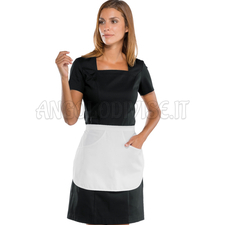 ISACCO ABITINO STRETCH NERO CON GREMBIULINO 97% COTTON 3% SPANDEX - SUPER STRETCH