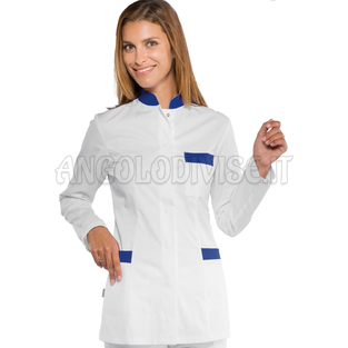 ISACCO CASACCA COSTA RICA BIANCO+BLU CINA 65% POLYESTER  35% COTTON