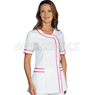 ISACCO CASACCA BRASILIA BIANCO+FUCSIA 65% POLYESTER  35% COTTON