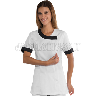 ISACCO CASACCA DELHI BIANCO+NERO 65% POLYESTER  35% COTTON