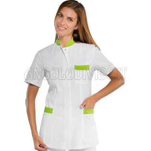 ISACCO CASACCA COSTA RICA M/M BIANCO+MELA 65% POLYESTER  35% COTTON