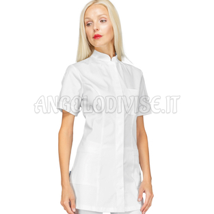 ISACCO CASACCA COSTA RICA M/M SUPER STRETCH BIANCO 97% COTTON  3% SPANDEX