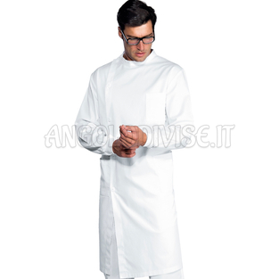 ISACCO CAMICE DENTISTA POLSI IN MAGLIA BIANCO 100 % COTTON