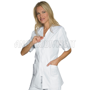 ISACCO CASACCA BENIDORM M/M BIANCO 65% POLYESTER  35% COTTON