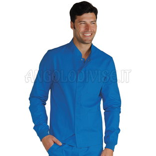 ISACCO CASACCA CORFU' POLSI IN MAGLIA AZZURRO 100 % COTTON