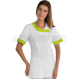 ISACCO CASACCA DELHI BIANCO+MELA 65% POLYESTER  35% COTTON