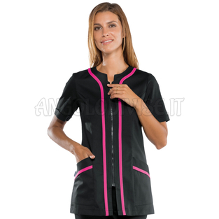 ISACCO CASACCA ARUBA M/M NERO+FUCSIA 65% POLYESTER  35% COTTON