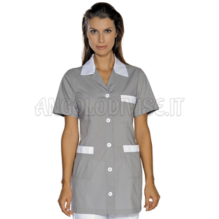ISACCO CASACCA MARBELLA M/M GRIGIO+BIANCO 65% POLYESTER  35% COTTON