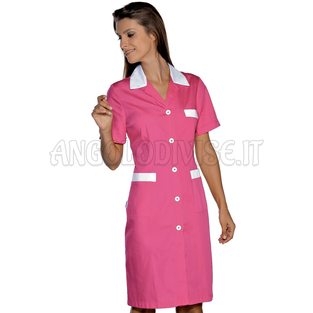 ISACCO CAMICE POSITANO M/M FUXIA+BIANCO 65% POLYESTER  35% COTTON