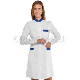 ISACCO CAMICE CATALINA POLSI IN MAGLIA BIANCO+BLU CINA 65% POLYESTER  35% COTTON