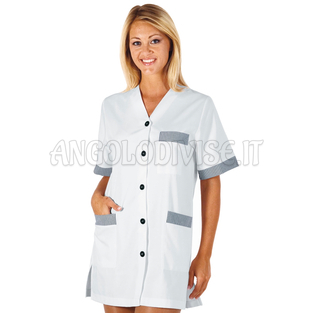 ISACCO CASACCA DACCA BIANCO+R.BLU 65% POLYESTER  35% COTTON