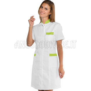 ISACCO CAMICE CATALINA M/M BIANCO + MELA 65% POLYESTER  35% COTTON