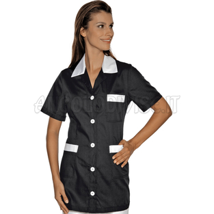 ISACCO CASACCA MARBELLA M/M NERO+BIANCO 65% POLYESTER  35% COTTON