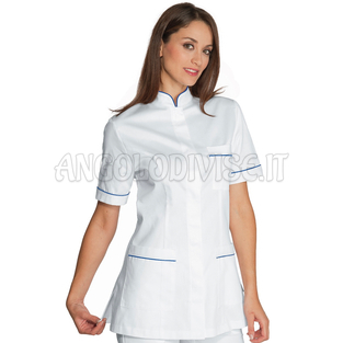 ISACCO CASACCA PANAREA BIANCO+BLU CINA 100 % COTTON