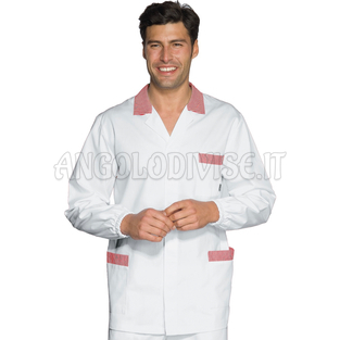 ISACCO CASACCA PETER BIANCO+R.ROSSA 100 % COTTON