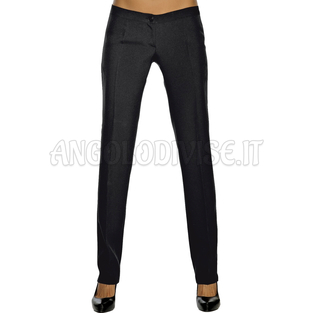 ISACCO PANTALONE DONNA SLIM NERO 100 % POLYESTER