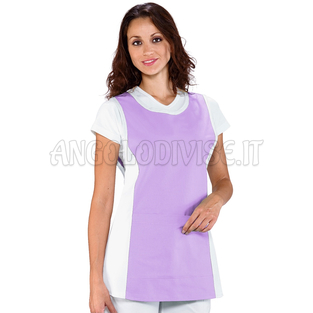 ISACCO PAPEETE BIANCO+LILLA 65% POLYESTER  35% COTTON