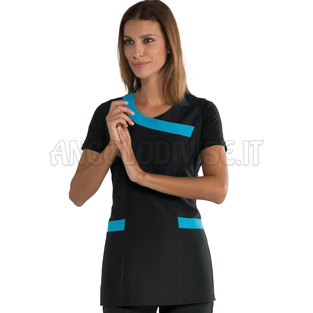 ISACCO MALIBU NERO+TURCHESE 100 % POLYESTER
