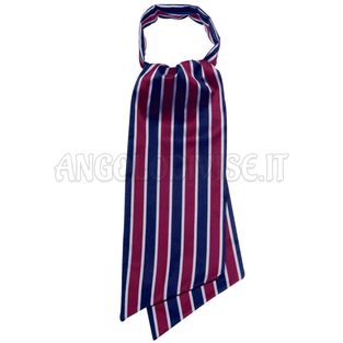 ISACCO ASCOT REGIMENTAL GRIGIO/BORDEAUX/BLU 100 % POLYESTER
