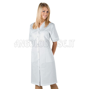 ISACCO CAMICE MICHELLE BIANCO 100% COTTON PIQUET