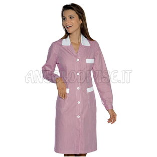 ISACCO CAMICE POSITANO RIGA ROSA+BIANCO 65% POLYESTER  35% COTTON