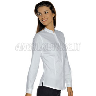 ISACCO CAMICETTA HOLLYWOOD STRETCH BIANCO 97% COTTON  3% SPANDEX