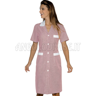 ISACCO CAMICE POSITANO M/M RIGATINO BORDEAUX+BIANCO 100 % COTTON