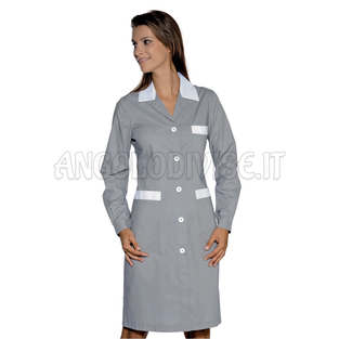 ISACCO CAMICE POSITANO GRIGIO+BIANCO 65% POLYESTER  35% COTTON