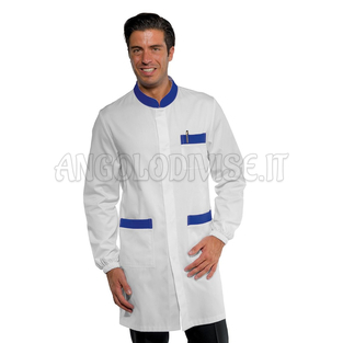 ISACCO CAMICE DOVER BIANCO+BLU CINA 65% POLYESTER  35% COTTON