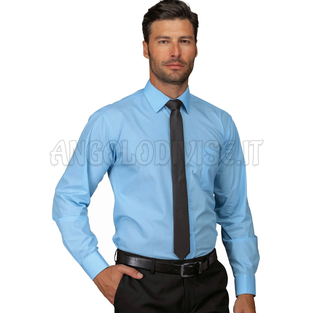 ISACCO CAMICIA UNISEX AZZURRO 65% POLYESTER  35% COTTON