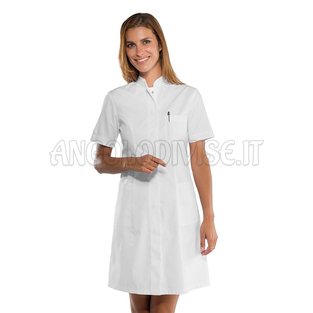 ISACCO CAMICE CATALINA M/M SUPER STRETCH BIANCO 97% COTTON  3% SPANDEX