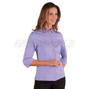 ISACCO CAMICETTA KYOTO MAN. 3/4 LILLA 65% POLYESTER  35% COTTON