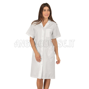 ISACCO CAMICE DONNA AMBURGO M/M BIANCO 100 % COTTON