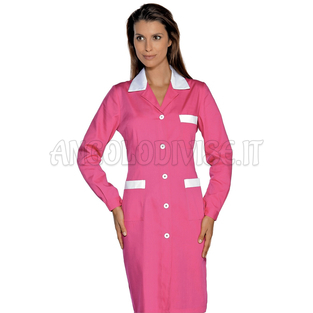 ISACCO CAMICE POSITANO FUXIA+BIANCO 65% POLYESTER  35% COTTON