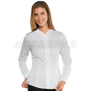ISACCO CAMICETTA ZEFIRIA STRETCH BIANCO 97% COTTON  3% SPANDEX