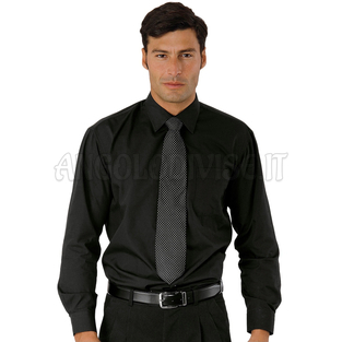 ISACCO CAMICIA UNISEX NERO 65% POLYESTER  35% COTTON