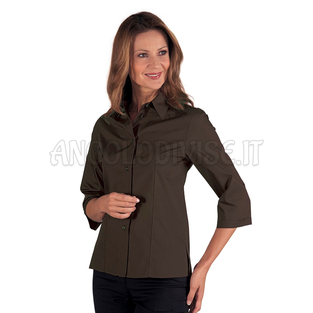 ISACCO CAMICETTA KYOTO MAN.3/4 CACAO 65% POLYESTER  35% COTTON