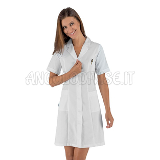 ISACCO CAMICE DONNA VALENCIA SLIM SATIN M/M BIANCO 100% COTTON  SATIN  NO STIRO