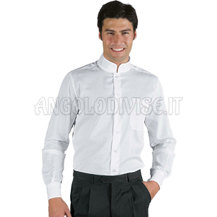 ISACCO CAMICIA UNISEX DUBLINO BIANCO 65% POLYESTER  35% COTTON