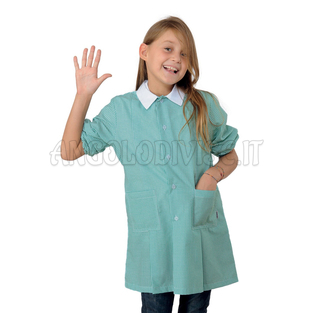 ISACCO GREMBIULINO POLLICINO QUADRETTO VERDE 65% POLYESTER  35% COTTON