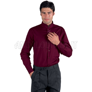 ISACCO CAMICIA UNISEX DUBLINO BORDEAUX 65% POLYESTER  35% COTTON