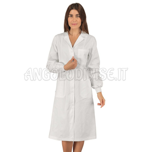 ISACCO CAMICE DONNA VICHY POLSI IN MAGLIA BIANCO 100 % COTTON