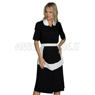 ISACCO CAMICE ANTILLE CON GREMBIULINO M/M VIENNA NERO 100 % COTTON