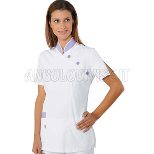 ISACCO CASACCA SAIGON BIANCO+LILLA 100 % COTTON