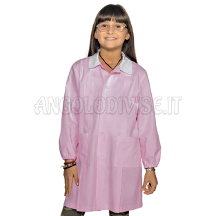 ISACCO GREMBIULINO POLLICINO RIGATINO ROSA 100% COTTON PIQUET