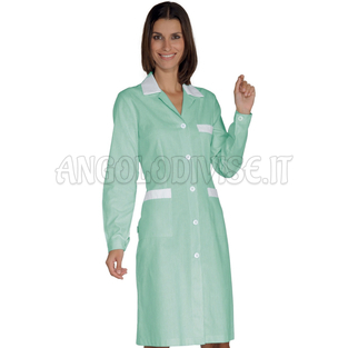 ISACCO CAMICE POSITANO RIGATINO VERDE+BIANCO 100 % COTTON