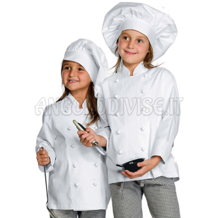 ISACCO GIACCA CUOCO BABYCHEF BIANCO 100 % COTTON