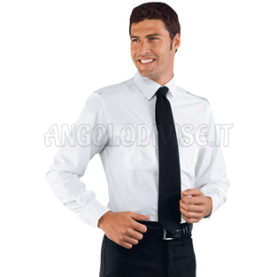 ISACCO CAMICIA PILOTA BIANCO 65% POLYESTER  35% COTTON